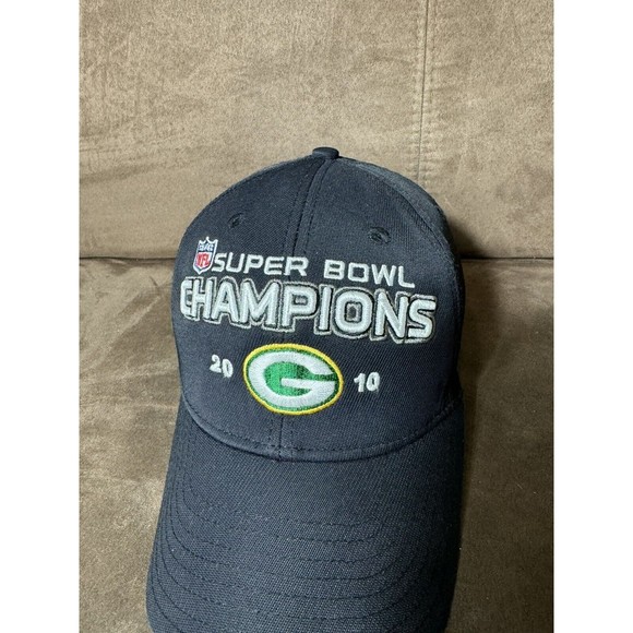 Green Bay Packers NFL 2010 Super Bowl Champions Strap Back Adjustable Hat Cap. - Picture 2 of 11